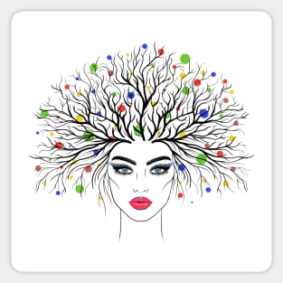 Woman tree Sticker